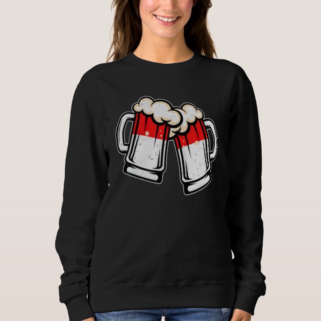Sweatshirt Mug à bière avec drapeau indonésien   Bière indoné (Devant)