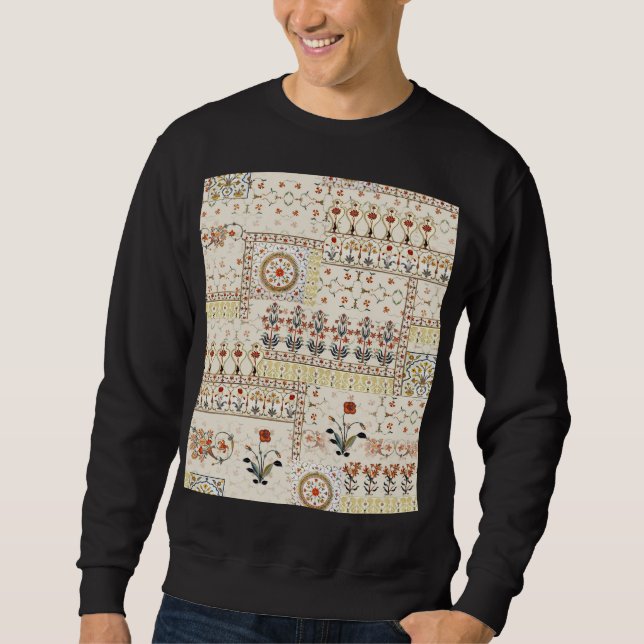 Sweatshirt Mughal Floral Paisley : Ethnic Digital Elegance. (Devant)