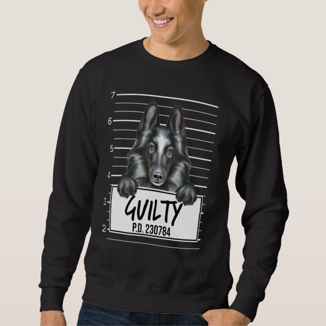 Sweatshirt Mugshot de Berger Belge Chien Coupable (Devant)