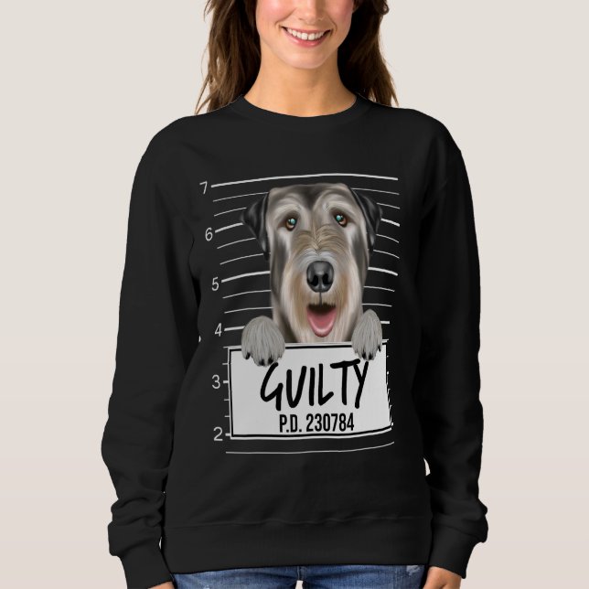 Sweatshirt Mugshot de l'Irish Wolfhound Chien Coupable (Devant)