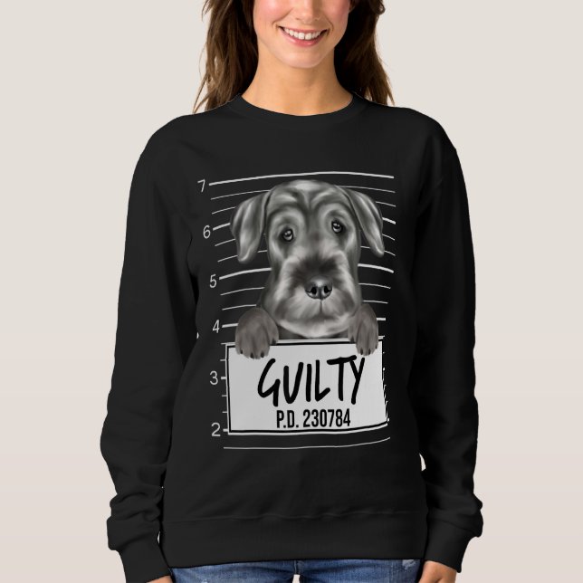 Sweatshirt Mugshot de Schnauzer Standard Chien Coupable (Devant)