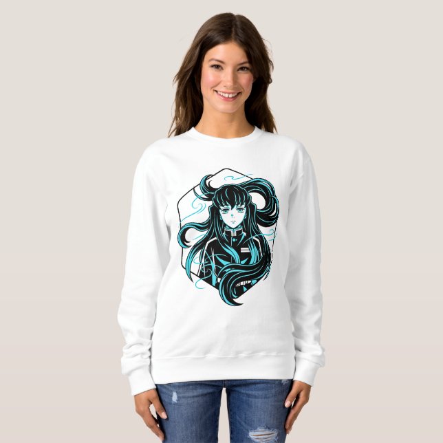 Sweatshirt Muichiro Tokito Respiration du Brouillard Demon Sl (Devant entier)