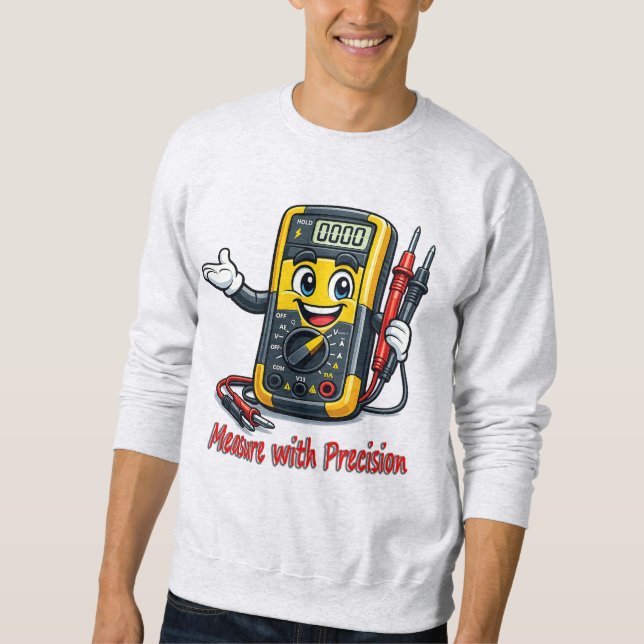 Sweatshirt Multimeter Cartoon Measure With Precision Sweatshi (Devant)