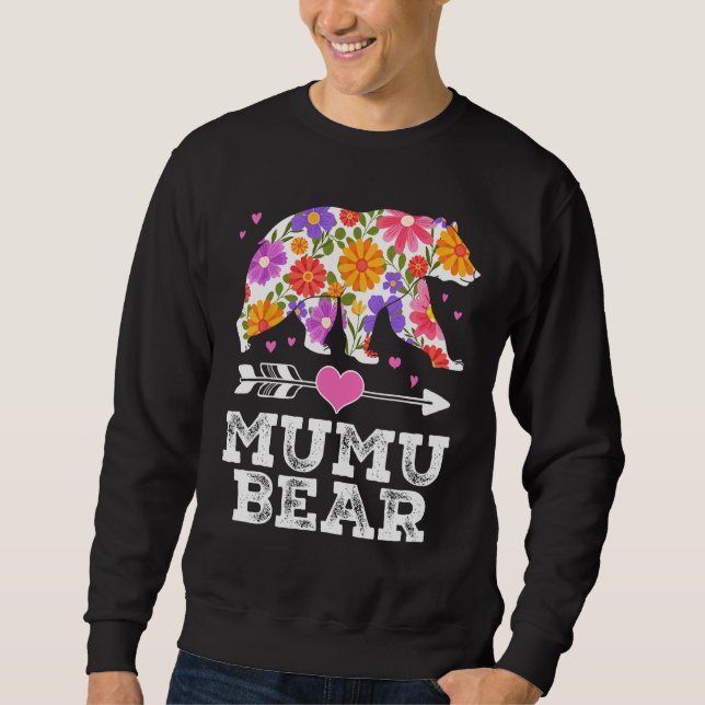 Sweatshirt MuMu Bear Floral Mother s Day  Matching Family (Devant)