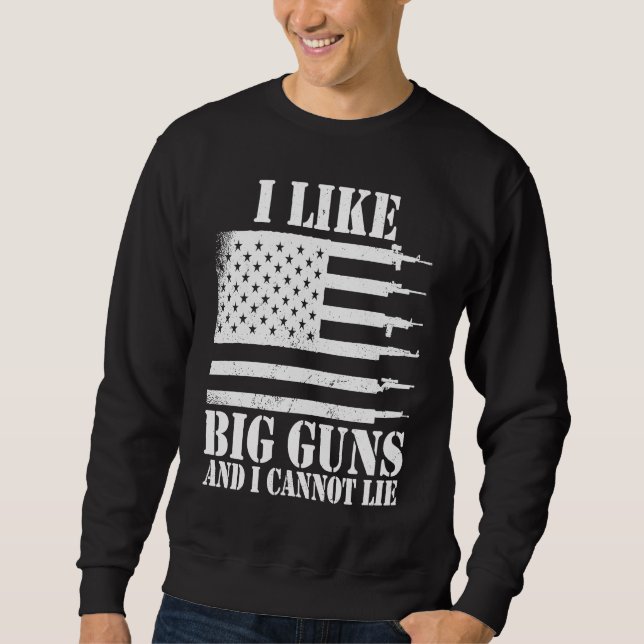 Sweatshirt Munition Arme   J'aime les gros canons disant  1 (Devant)