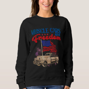 Sweatshirt Muscle Cars Liberté Américaine Voiture Amateur Jui