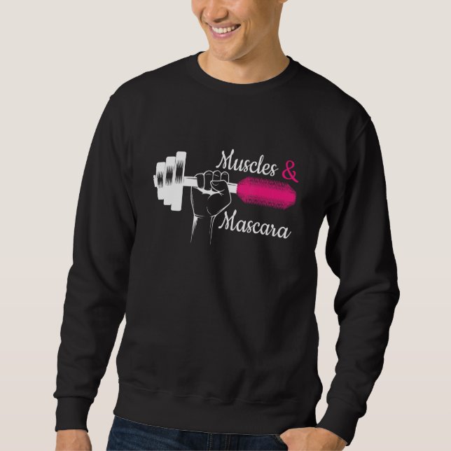 Sweatshirt Muscle & Mascara Eyelashes Lipstick Gros Gif (Devant)