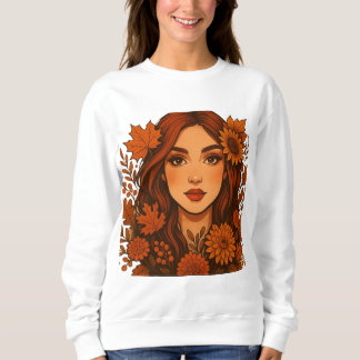 Sweatshirt Muse d'automne - Femme aux fleurs d'automne