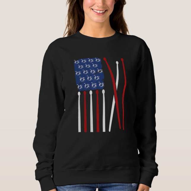 Sweatshirt Musician Musical Instrument patriotic US flag drum (Devant)
