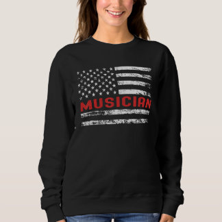 Sweatshirt Musician USA Flag Profession Retro Job Title