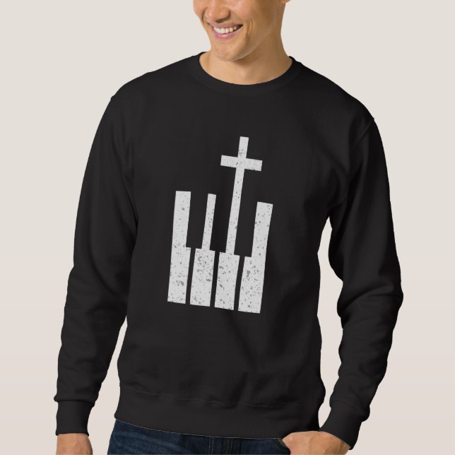 Sweatshirt Musicien de religion de piano (Devant)