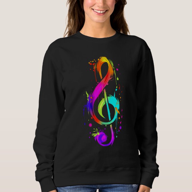 Sweatshirt Musicien Hippie Clé Coloré (Devant)
