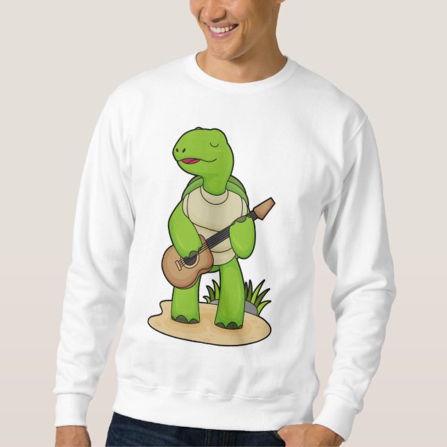 Sweatshirt Musique de guitare musicienne de tortue (Devant)