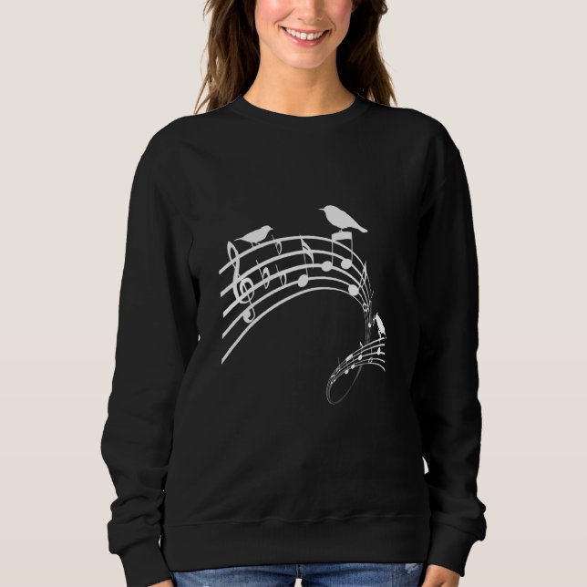 Sweatshirt Musique d'oiseau     Budgie musical et notes pour  (Devant)
