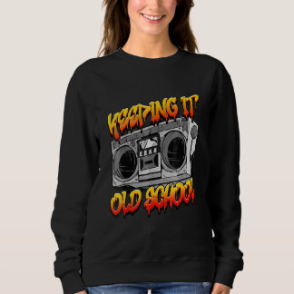 Sweatshirt Musique Rétro Hip Hop Ancien Style Boombox