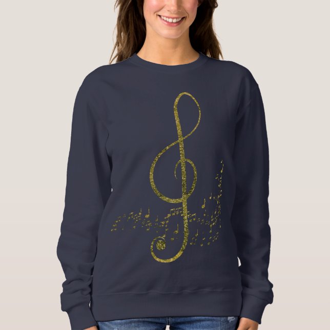 Sweatshirt Musique Shimmery d'or (Devant)