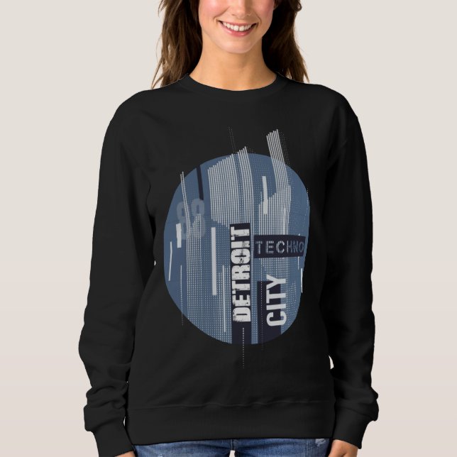 Sweatshirt Musique Techno de Détroit 88 Techno House Rétro Or (Devant)