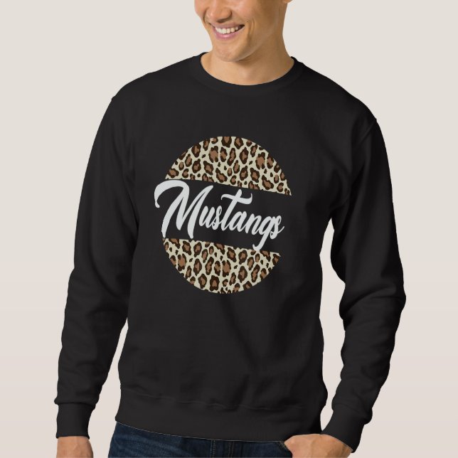 Sweatshirt Mustangs High School Mascot Sports Team Women's Mu (Devant)