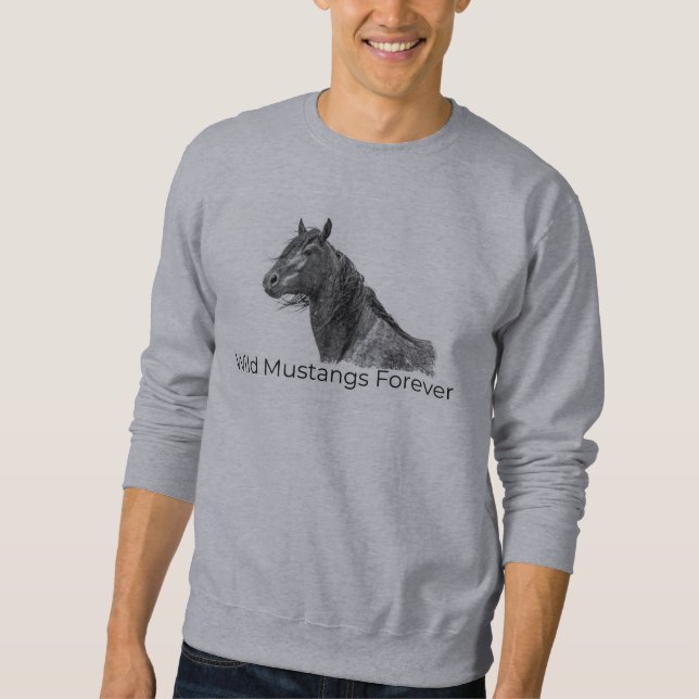 Sweatshirt Mustangs sauvages pour toujours transpirer chemise (Devant)