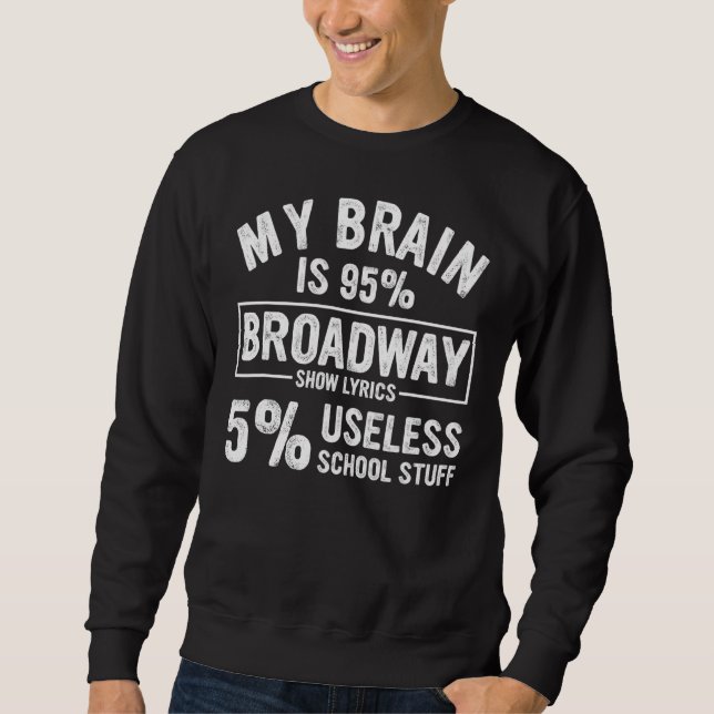 Sweatshirt My Brain Is 95 Broadway Lyrics Fun Drama Actor Act (Devant)