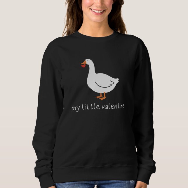 Sweatshirt My Little Valentine Goose - Cute Romantic Doodle (Devant)