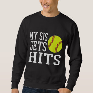 Sweatshirt My Sis reçoit des coups Softball Frère Soeur Softb
