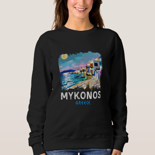 Sweatshirt Mykonos Grèce Peinture Mykonos (Devant)