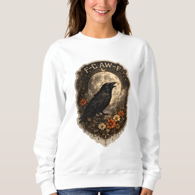 Sweatshirt Mystic Raven Under Moon Dark Celestial Aesthetic (Devant)