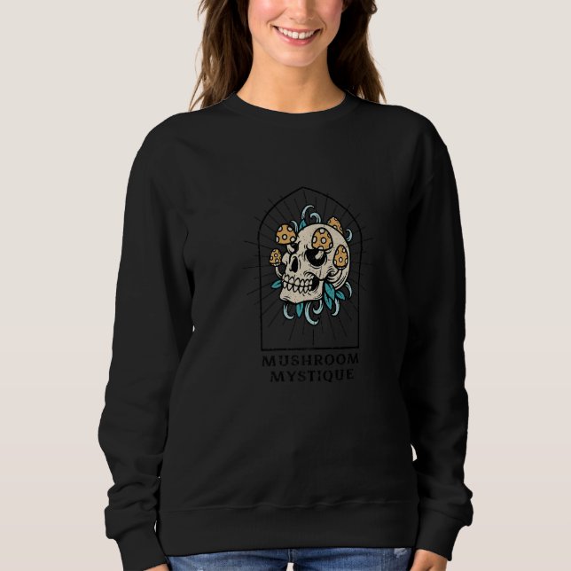 Sweatshirt Mystique des champignons Vêtements champignons Col (Devant)