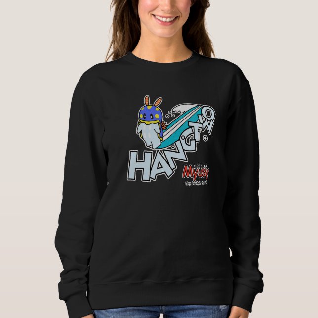 Sweatshirt Myusy Surfing Hang Two Sea Slug Mascot (Devant)