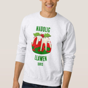 Sweatshirt Nadolig Llawen WALES Welsh Merry Christmas Pudding