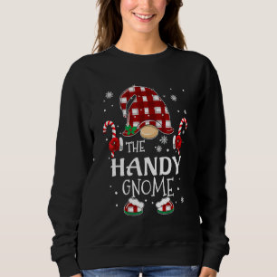 Sweatshirt Nain Adroit Famille d'Arbre de Noël à carreaux de