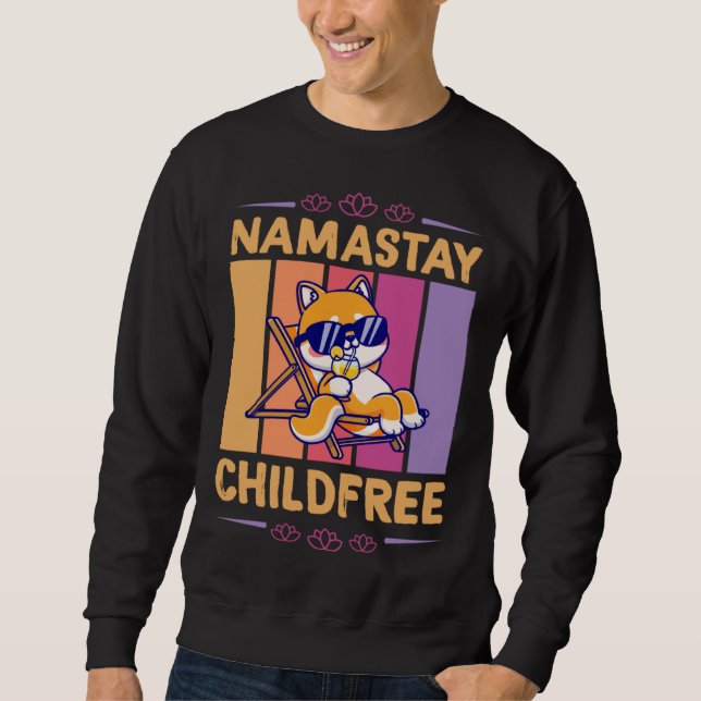 Sweatshirt Namastay Childfree Nomaste Yoga Lotus Flower Beach (Devant)