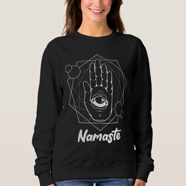 Sweatshirt Namaste Hamsa Eye Hindouisme Fatima Arabe (Devant)