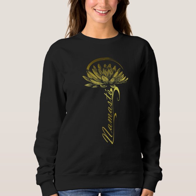 Sweatshirt Namaste Yoga Lotus Fleur Méditation Motif (Devant)