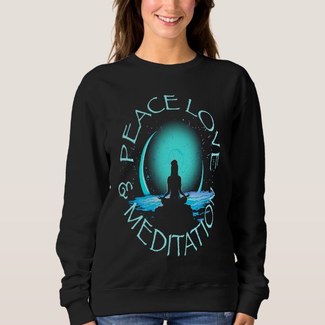 Sweatshirt Namaste Yoga Spiritual Moon Meditation Zen Bohemia (Devant)