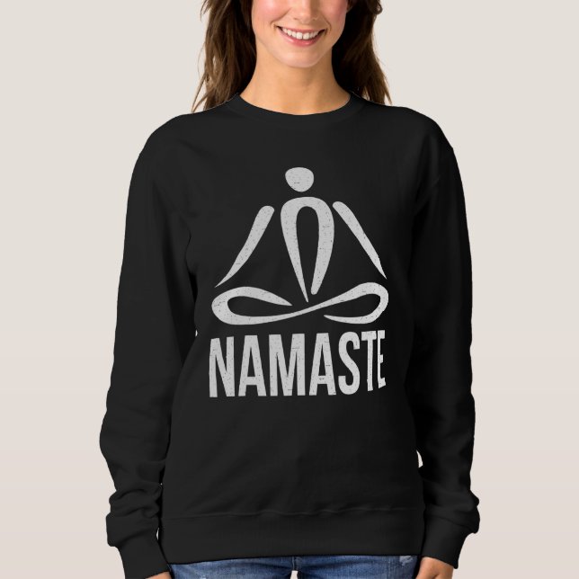 Sweatshirt Namaste Zen Art Pride Yoga Workout Home Fitness (Devant)