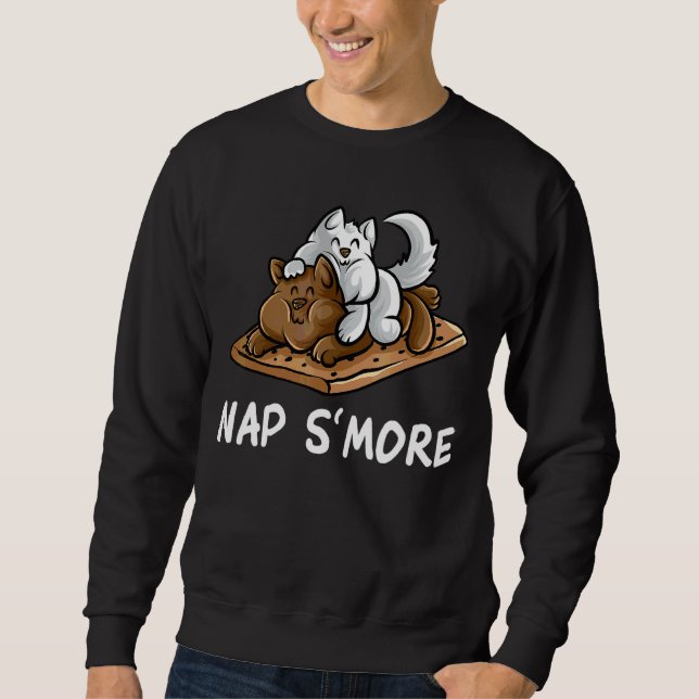 Sweatshirt Nap S'more Marshmallow Camper Chat Camping Camping (Devant)