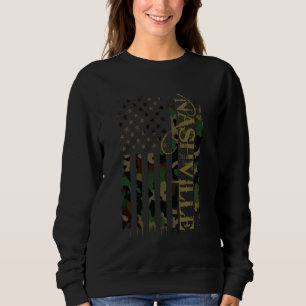 Sweatshirt Nashville États-Unis Distresse Camo avec drapeau a