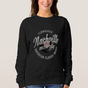 Sweatshirt Nashville Music City Vinyl Vintage