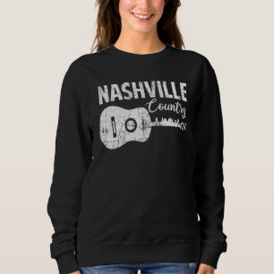 Sweatshirt Nashville Skyline Tennessee Country Music Guitare 