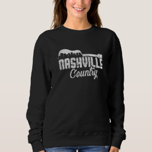 Sweatshirt Nashville Skyline Tennessee Country Music Guitare 