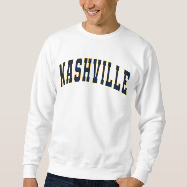 Sweatshirt Nashville Tennessee Vintage Varsity College Style (Devant)