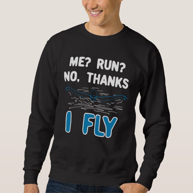 Sweatshirt Natation - Je vole (Devant)