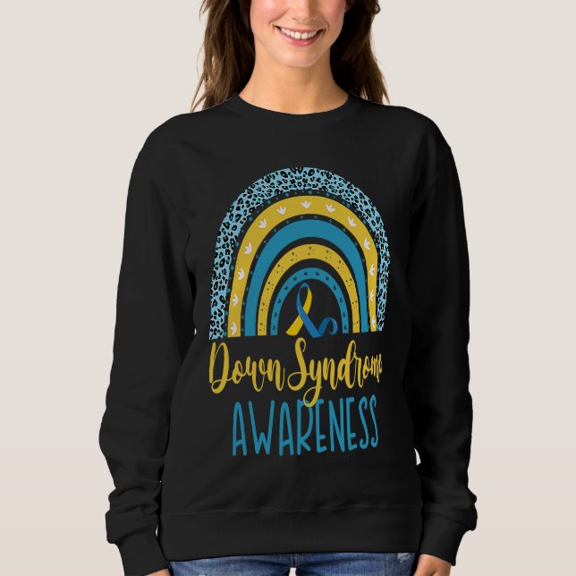 Sweatshirt National Down Syndrome Awareness Month Retro Rainb (Devant)