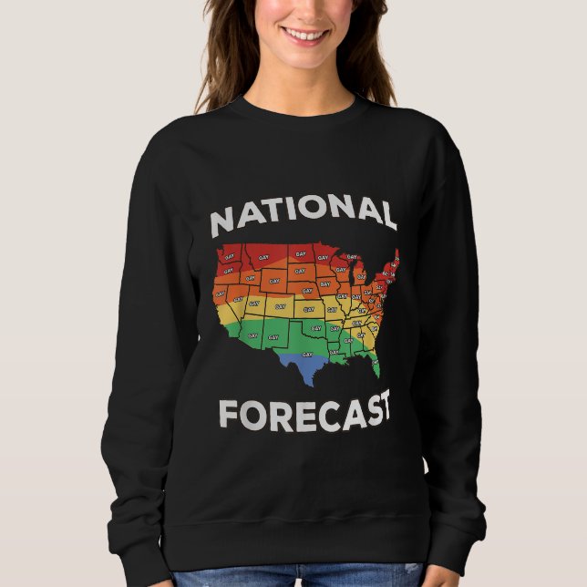 Sweatshirt National Forecast American USA Rainbow Map Gay Pri (Devant)
