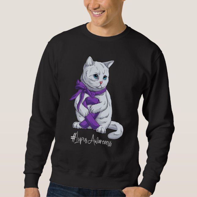 Sweatshirt National Lupus Awareness Month Purple Ribbon Cute  (Devant)