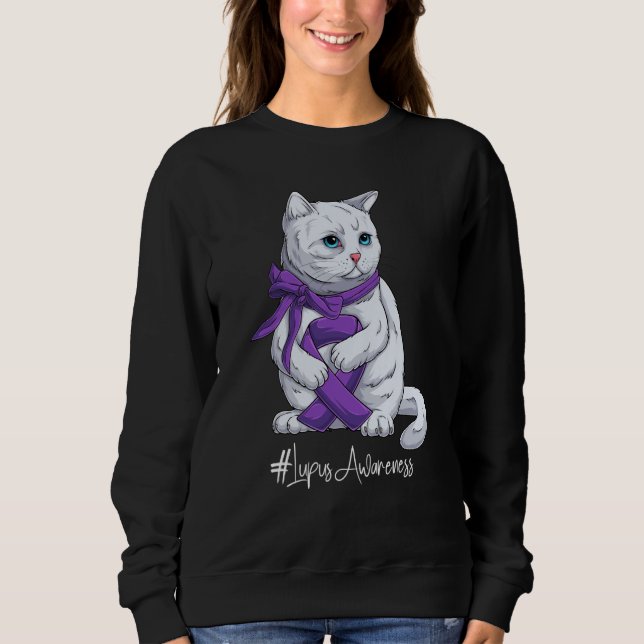 Sweatshirt National Lupus Awareness Month Purple Ribbon Cute  (Devant)