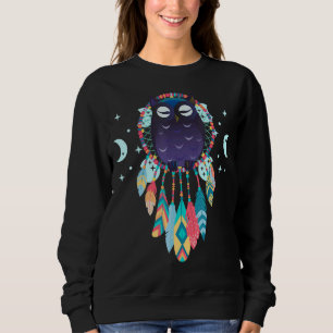 Sweatshirt Native American Moon Dreamcatcher Owl Spiritual Dr