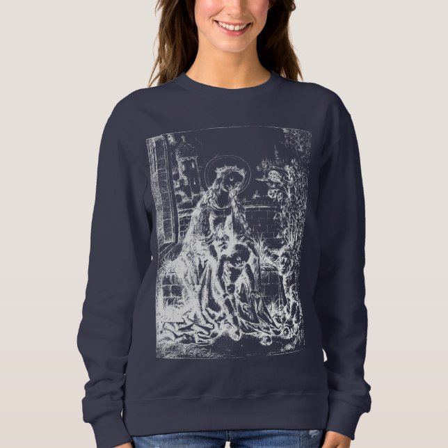 Sweatshirt Nativité de Noël Vierge et Enfant Vierge Marie (Devant)